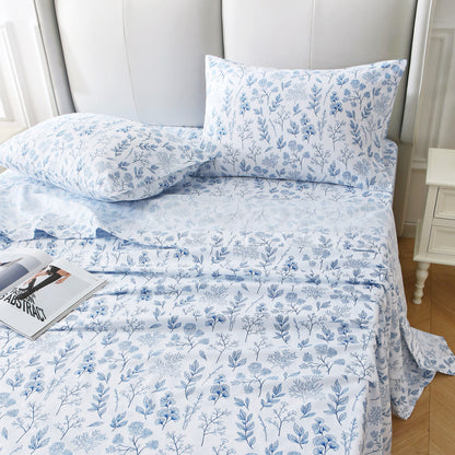 Deep Pocket 16" White 4 Piece Bed Sheets Set