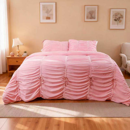 Pink Bow Three Piece Comforter Set