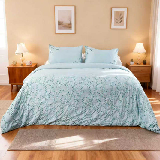 Wholesale Water Blue Embroidered Duvet Cover Sets