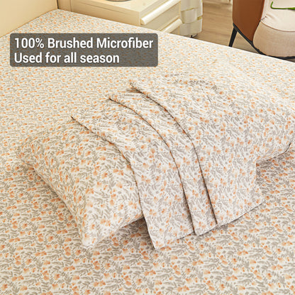 Chrysanthemum Print 4-PC Bedding Set