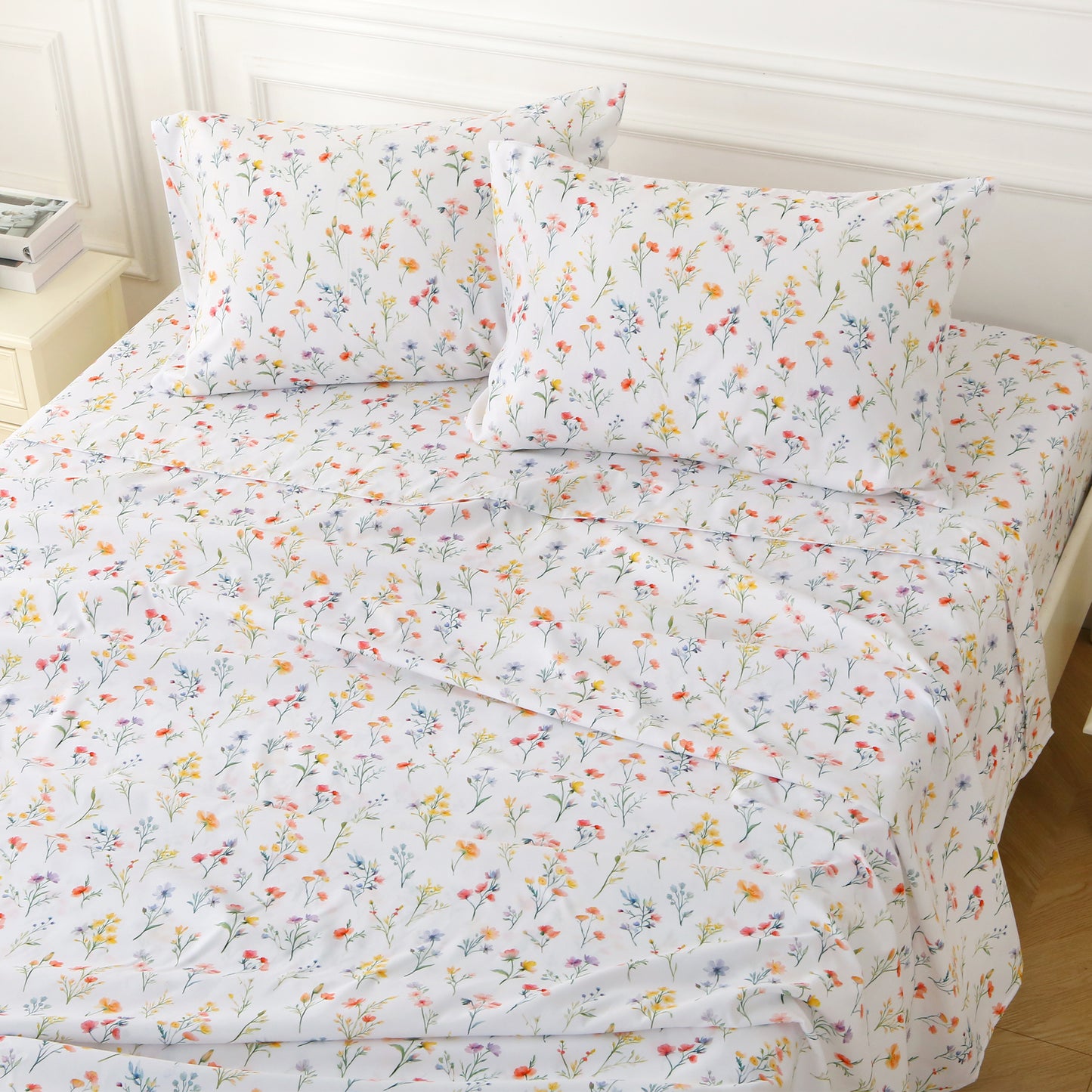 Green Leaf Brushed Bedding Set