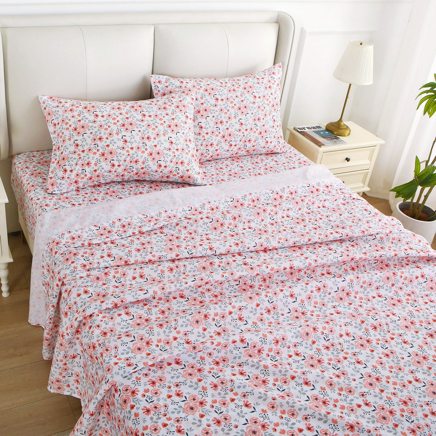 Dreamy Rose Print 4-PC Bedding Set