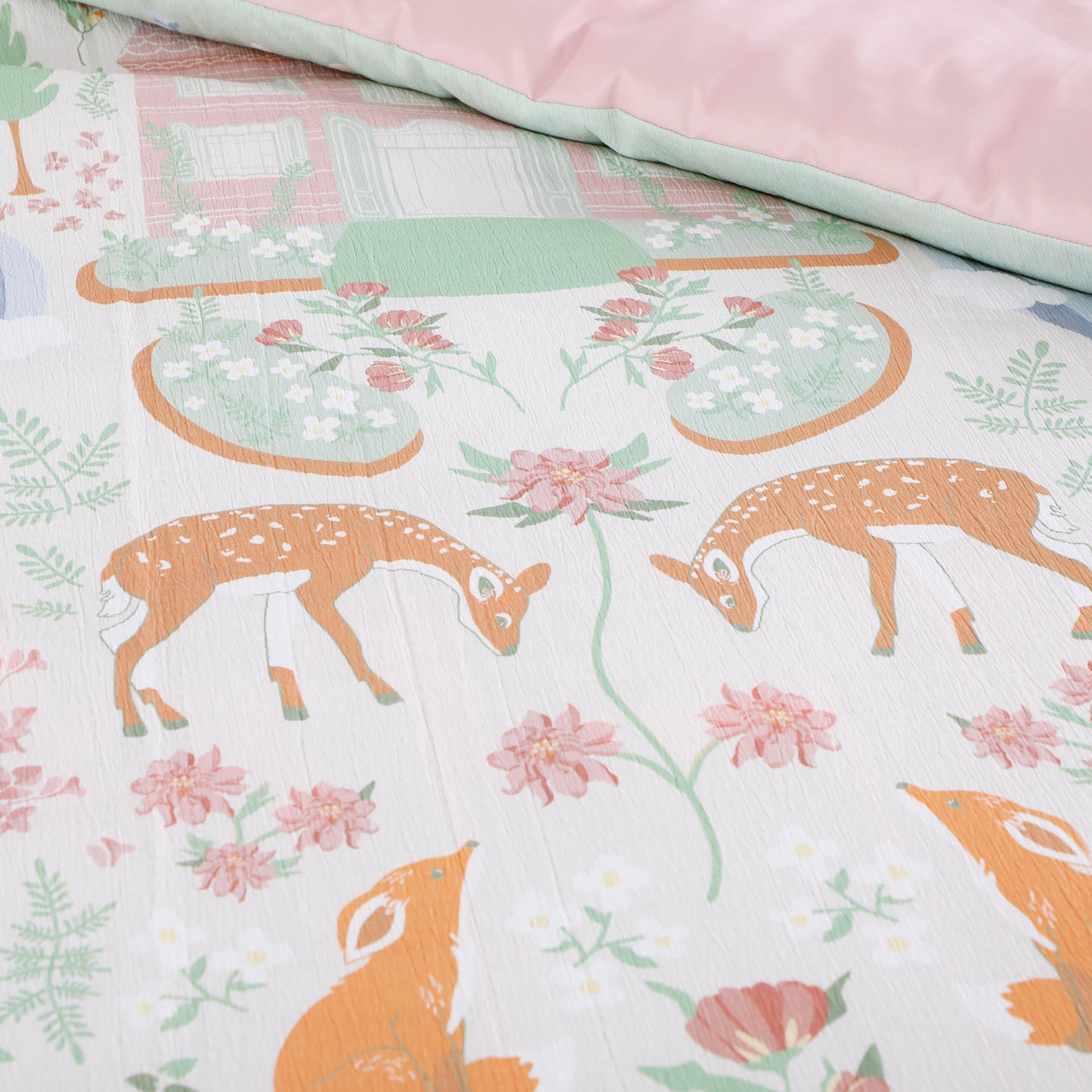 Wholesale Girl Pink Bow Print Comforter Sets