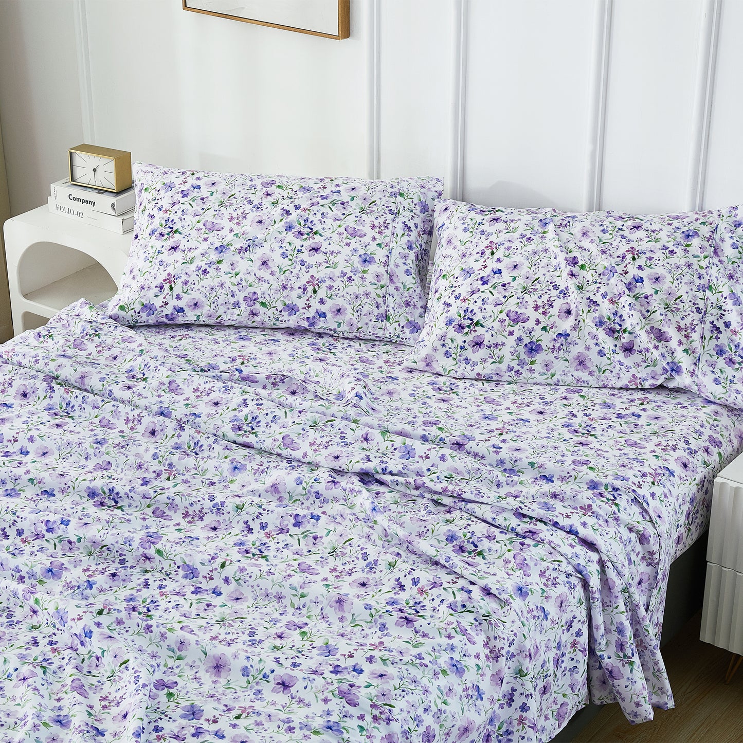 Purple Flower 4-PC Bedding Set