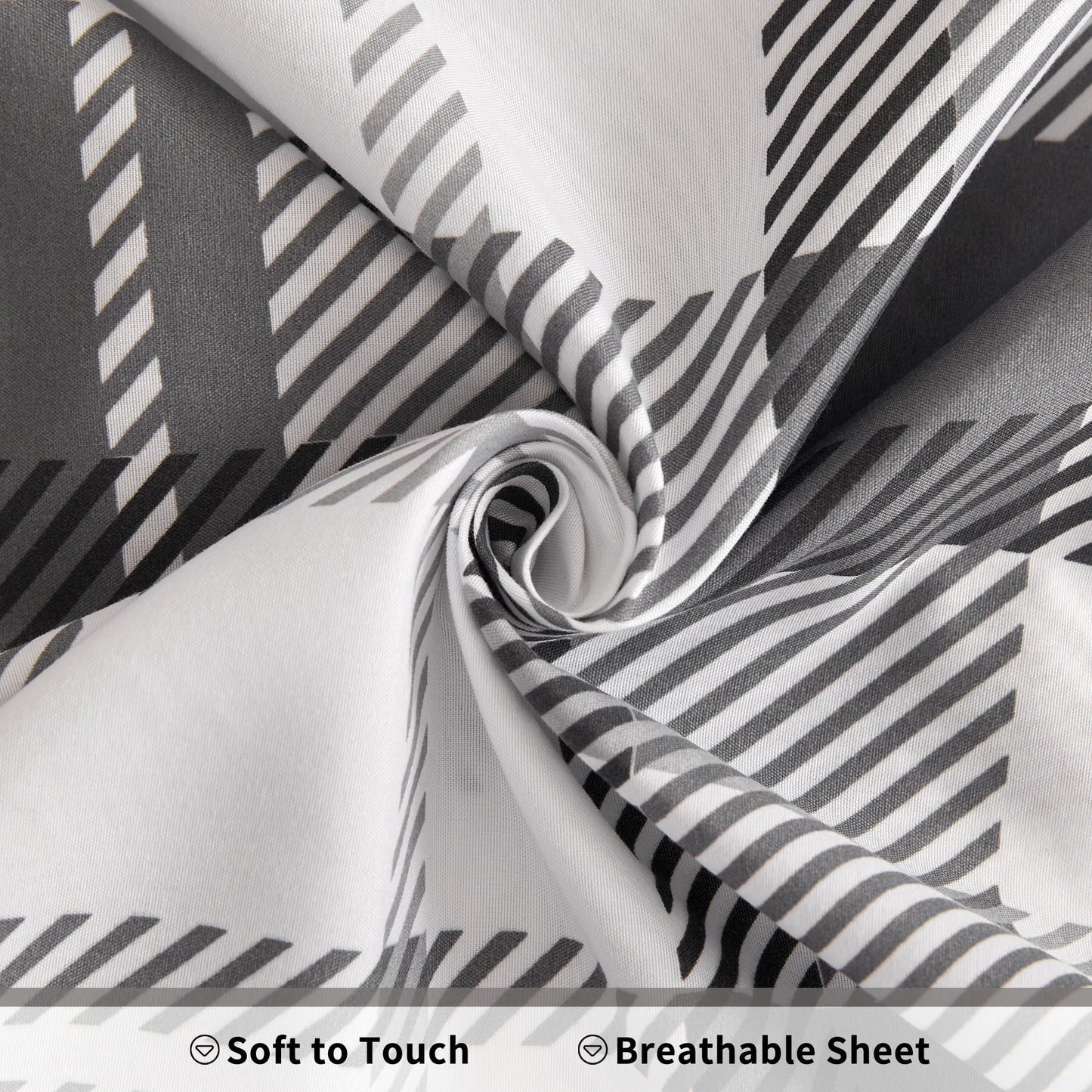 Wholesale Plaid Printed 4Pc Bed Sheets Set