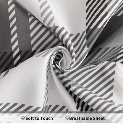 Wholesale Plaid Printed 4Pc Bed Sheets Set