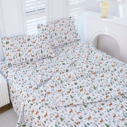 Christmas Moose Design 4-PC Bedding Set