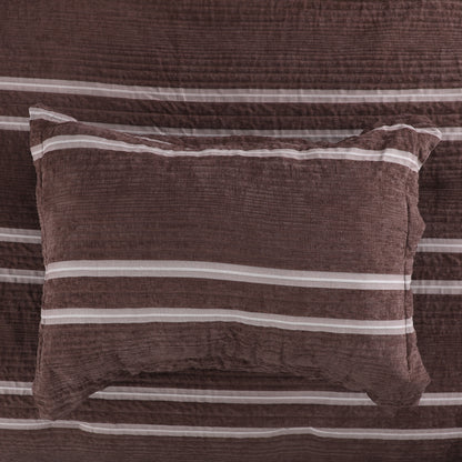 Minimalist Brown Striped Comforter Set