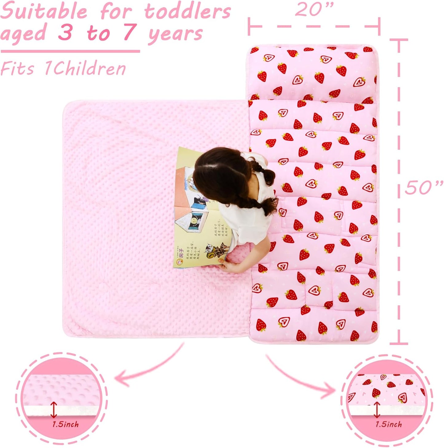 Bulk Strawberry Printed Kid Nap Mat