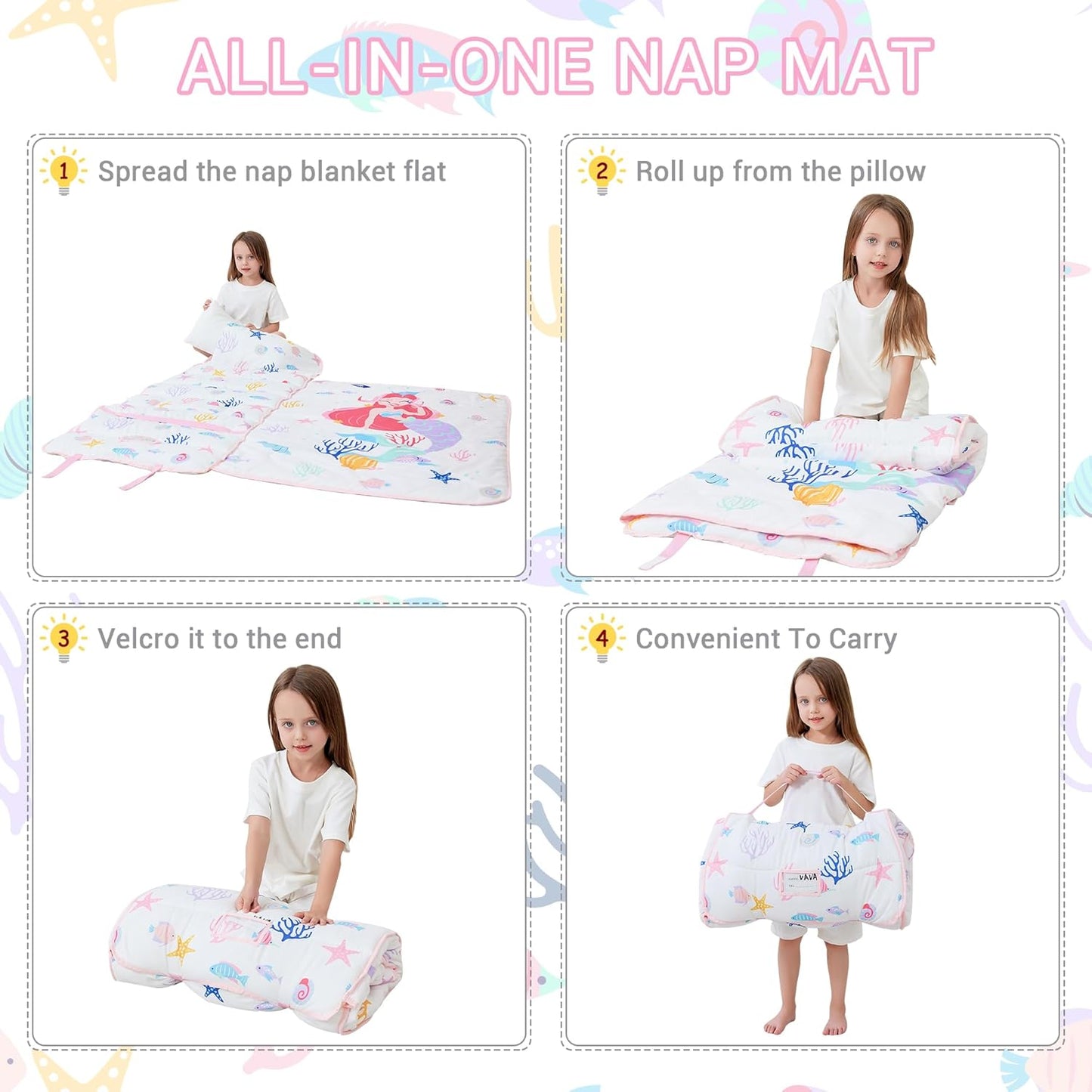 Wholesale Mermaid Printed Kid Nap Mat