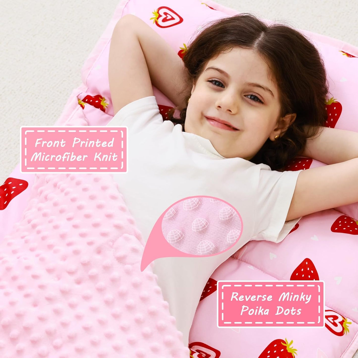 Bulk Strawberry Printed Kid Nap Mat