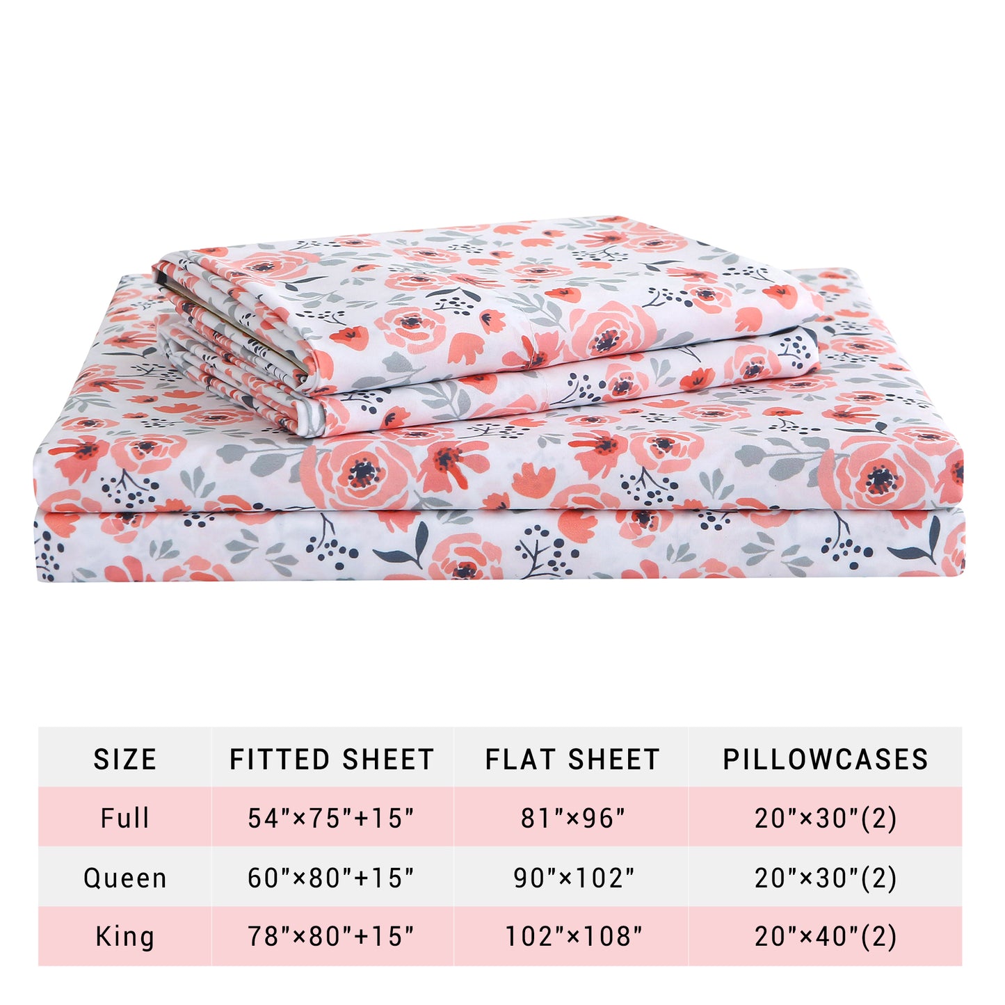 Dreamy Rose Print 4-PC Bedding Set