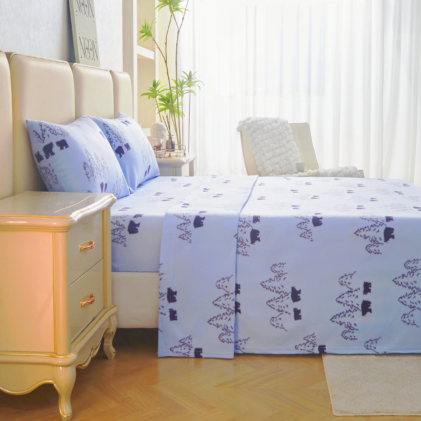 Wholesale 4pc Warm Double-faced Fleece Bedding Set