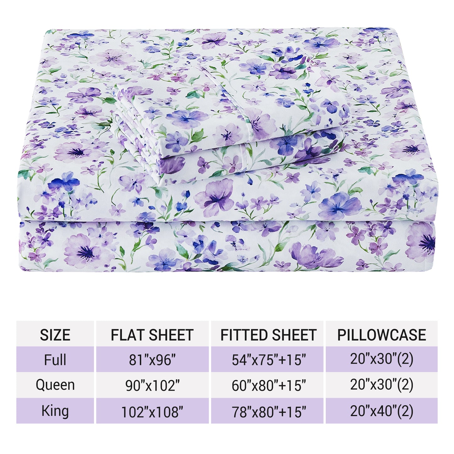 Purple Flower 4-PC Bedding Set