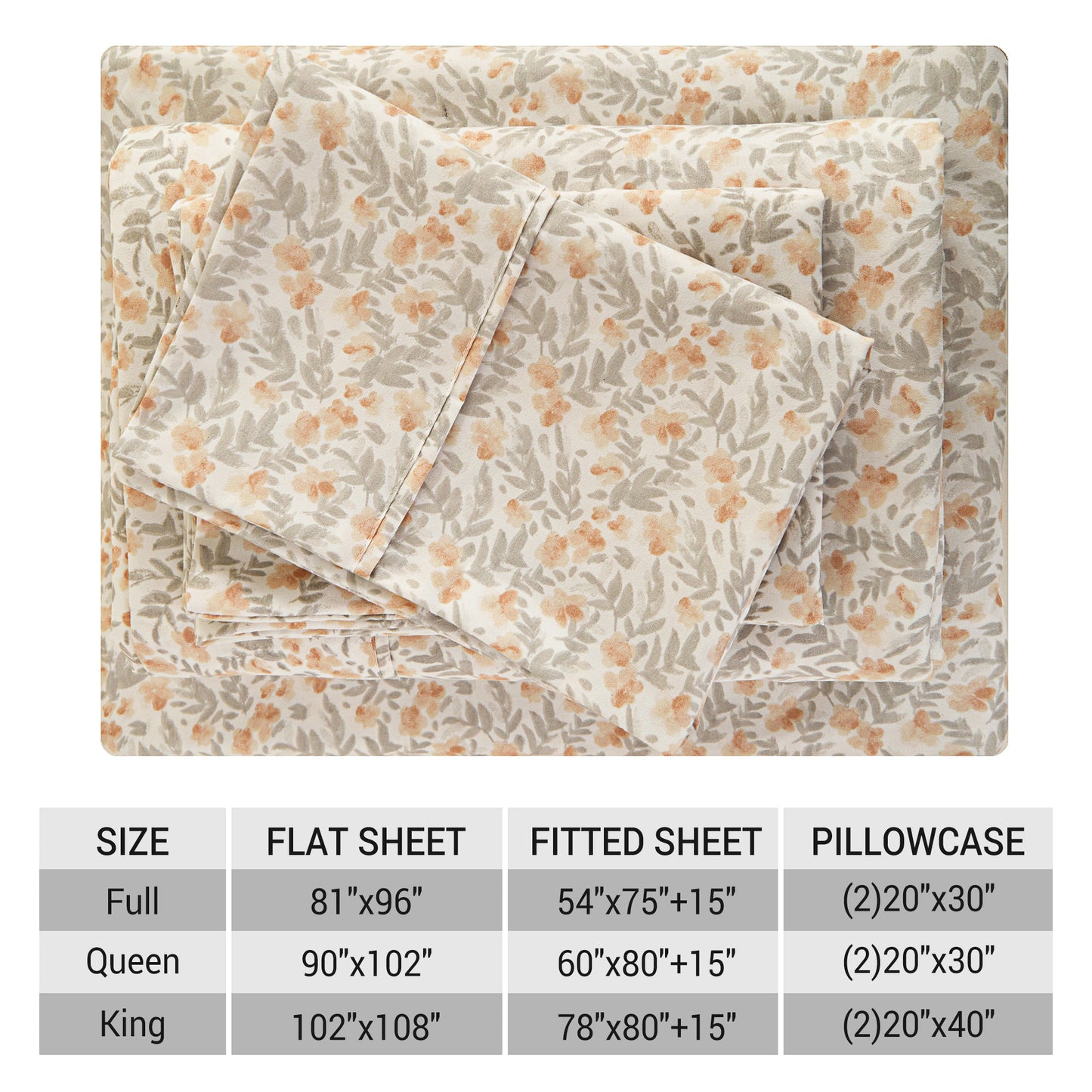 Chrysanthemum Print 4-PC Bedding Set