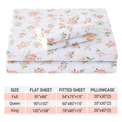 Classic Floral Print 4-PC Bedding Set