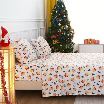 Wholesale  Christmas 4 PC Flannel Bed Sheet Set