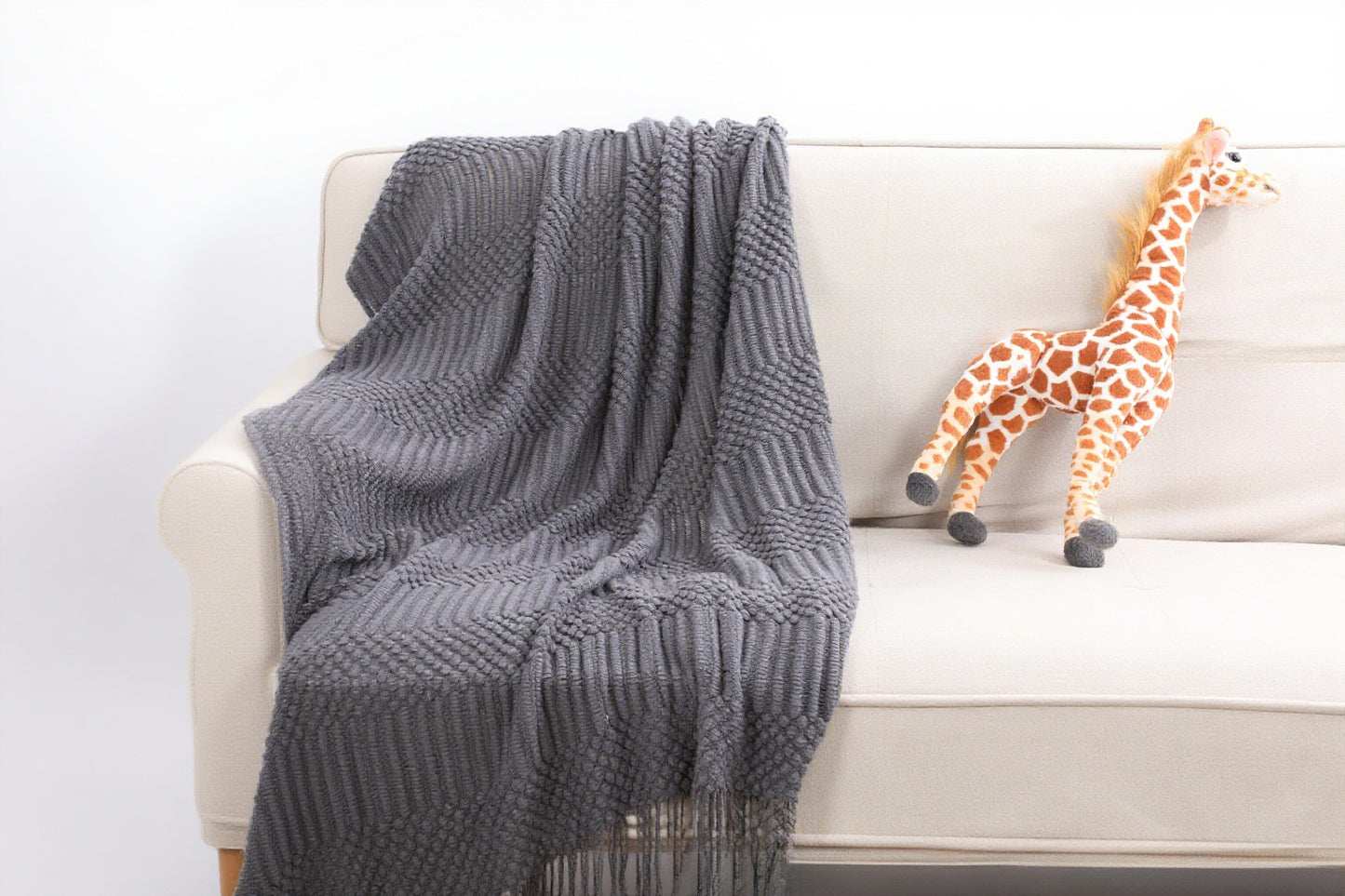 Knitted Tassel Throws and Blankets