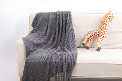 Knitted Tassel Throws and Blankets