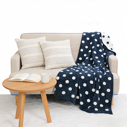 Polka Dot Chenille Blanket