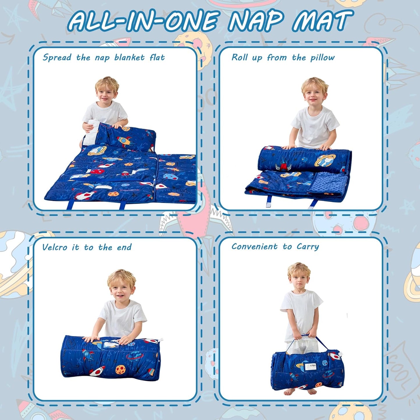 Custom Rocket Printed Kid Nap Mat
