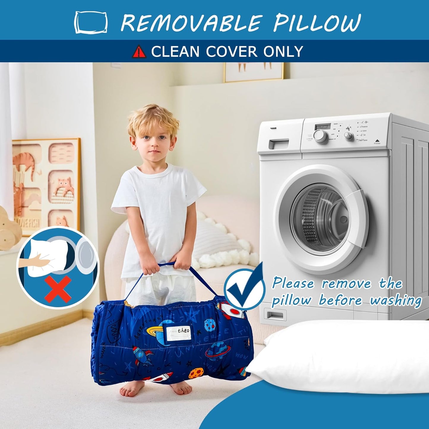 Custom Rocket Printed Kid Nap Mat