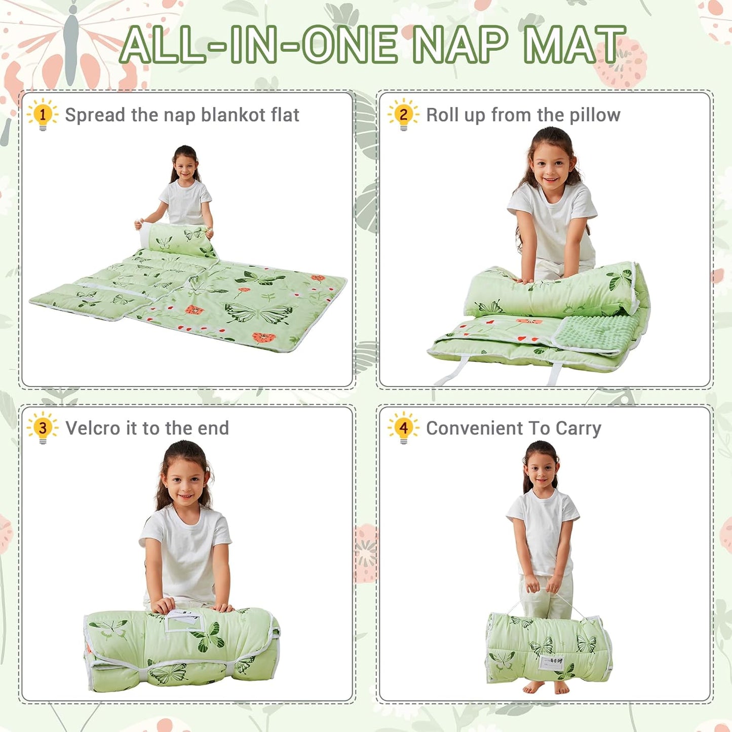 Bulk Butterfly Printed Kid Nap Mat