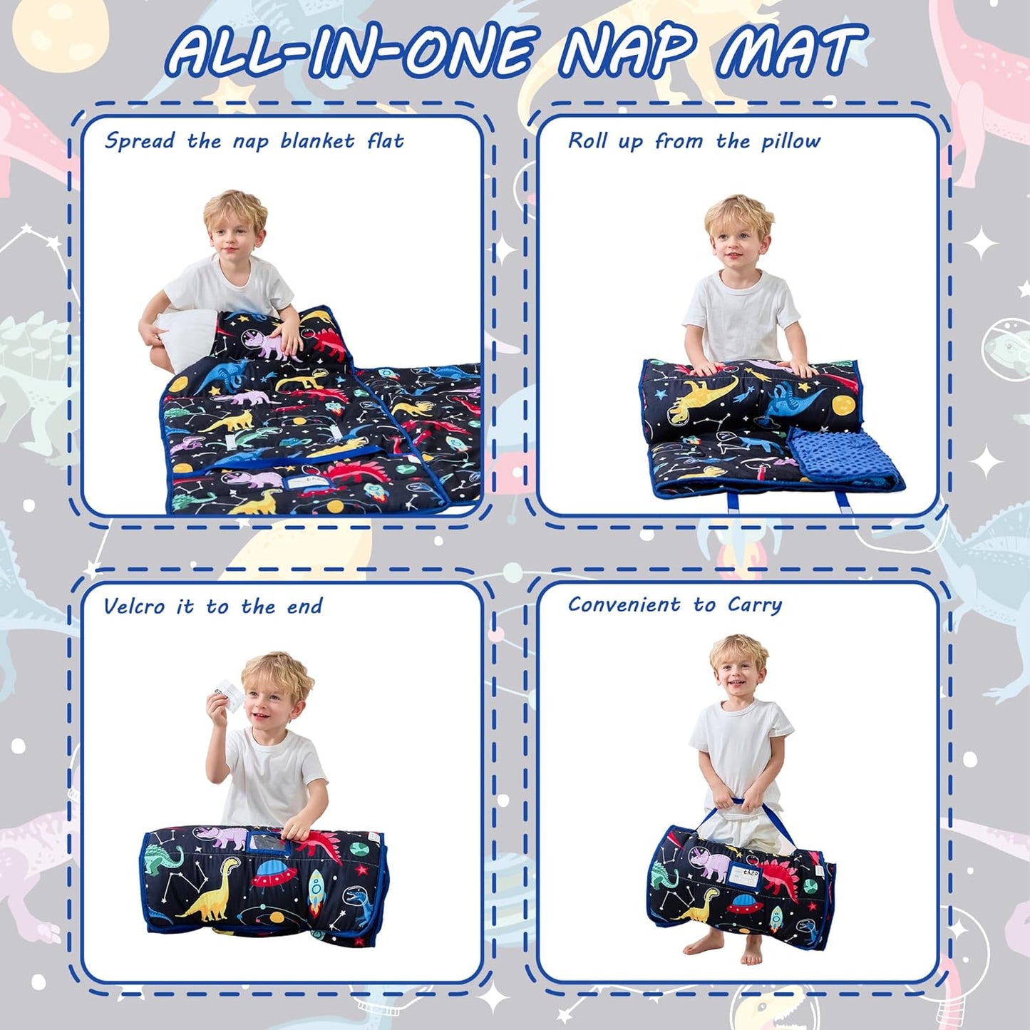 Dinosaur Printed Kid Nap Mat