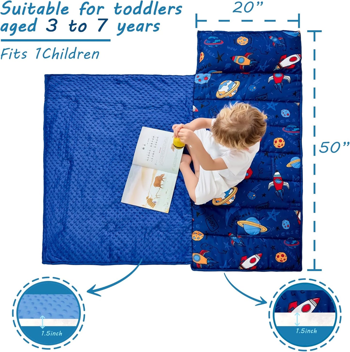 Custom Rocket Printed Kid Nap Mat