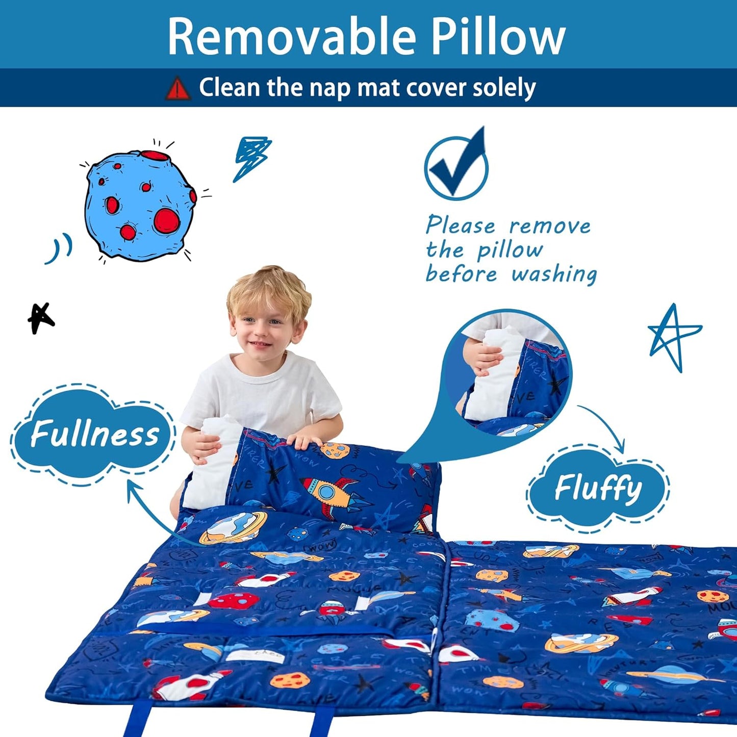 Custom Rocket Printed Kid Nap Mat