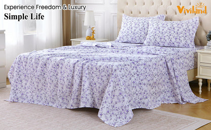 Purple Flora 4-PC Bedding Set