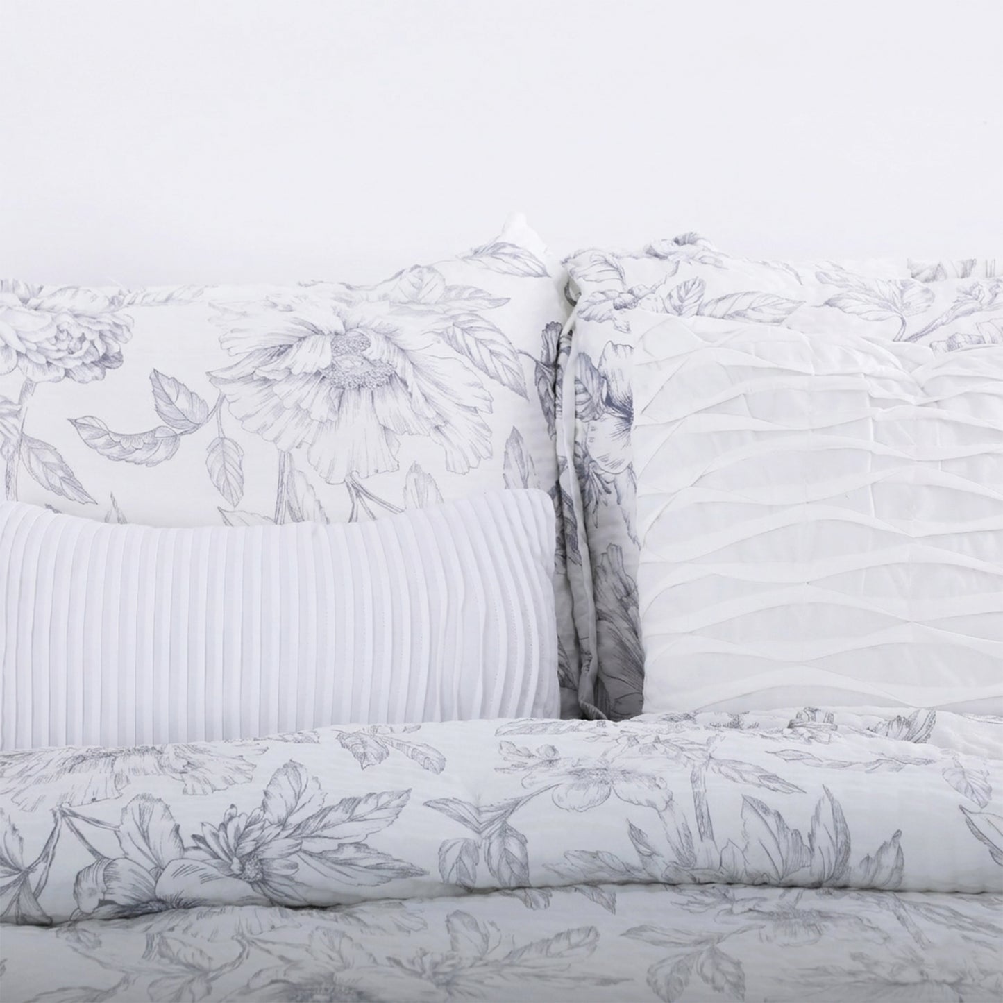 Sketch Floral 5 Piece Comforter Set