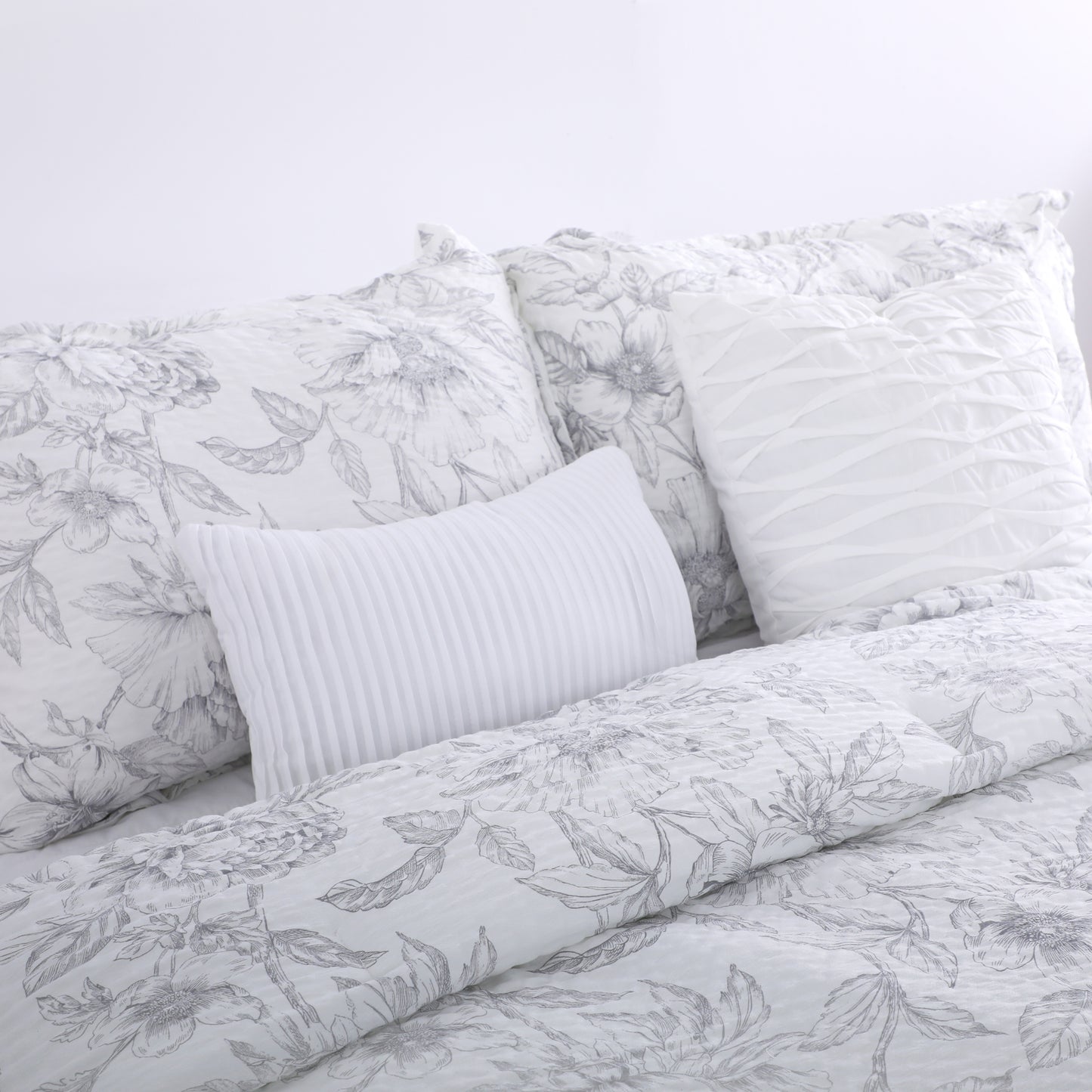 Sketch Floral 5 Piece Comforter Set