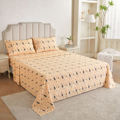Wholesale Yellow 4Pc Bed Sheets Set