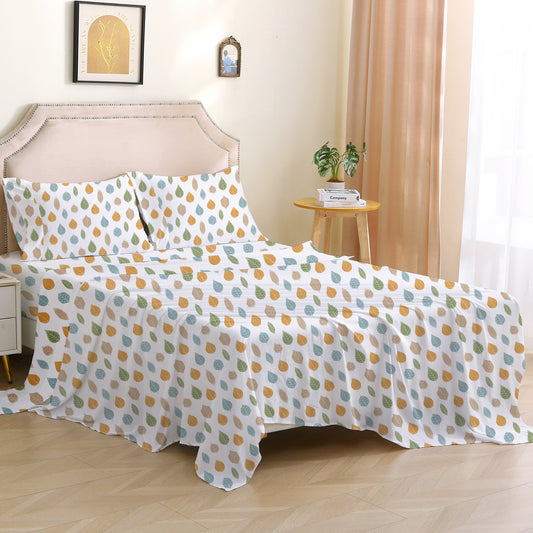 Leaf Print 4-PC Bedding Set