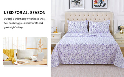 Purple Flora 4-PC Bedding Set