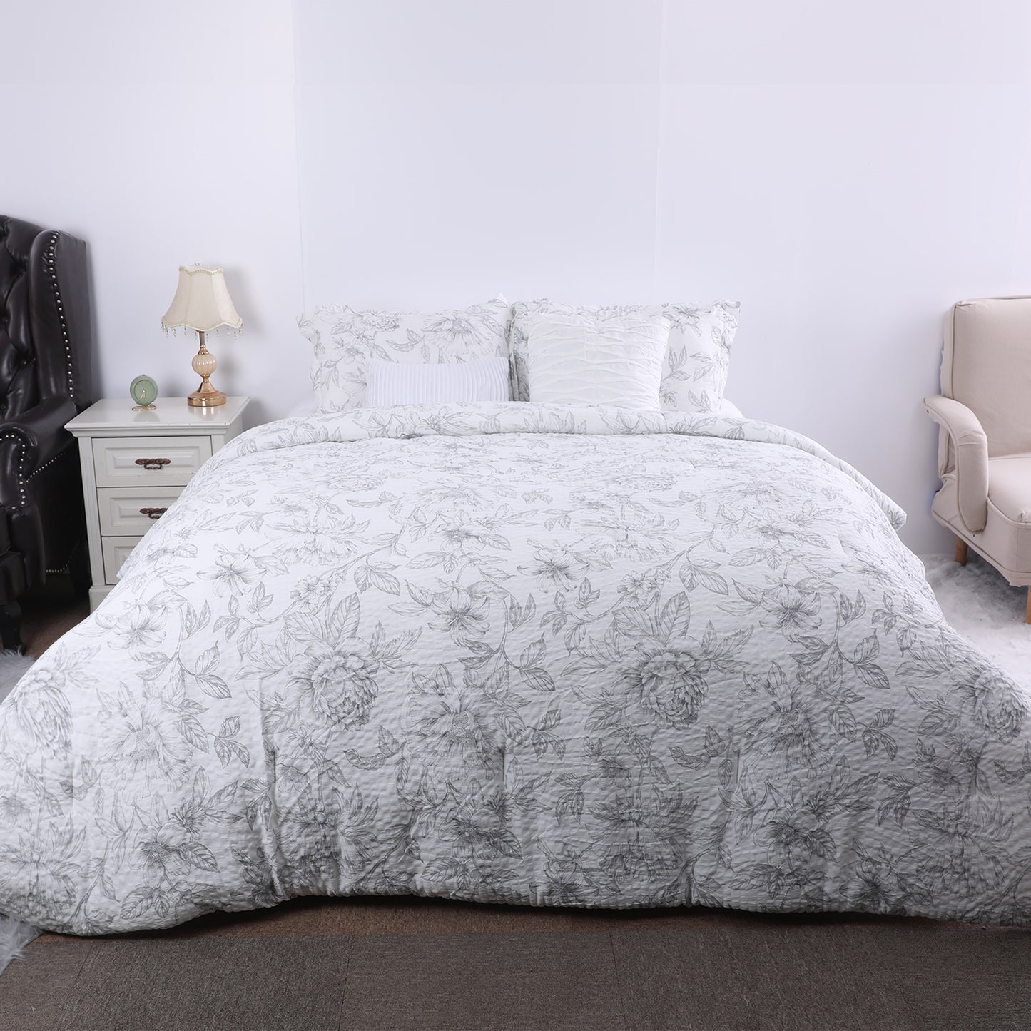 Sketch Floral 5 Piece Comforter Set