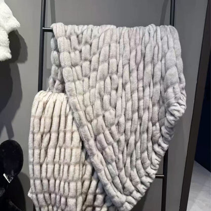 Spandex Faux Rabbit Fur Blanket