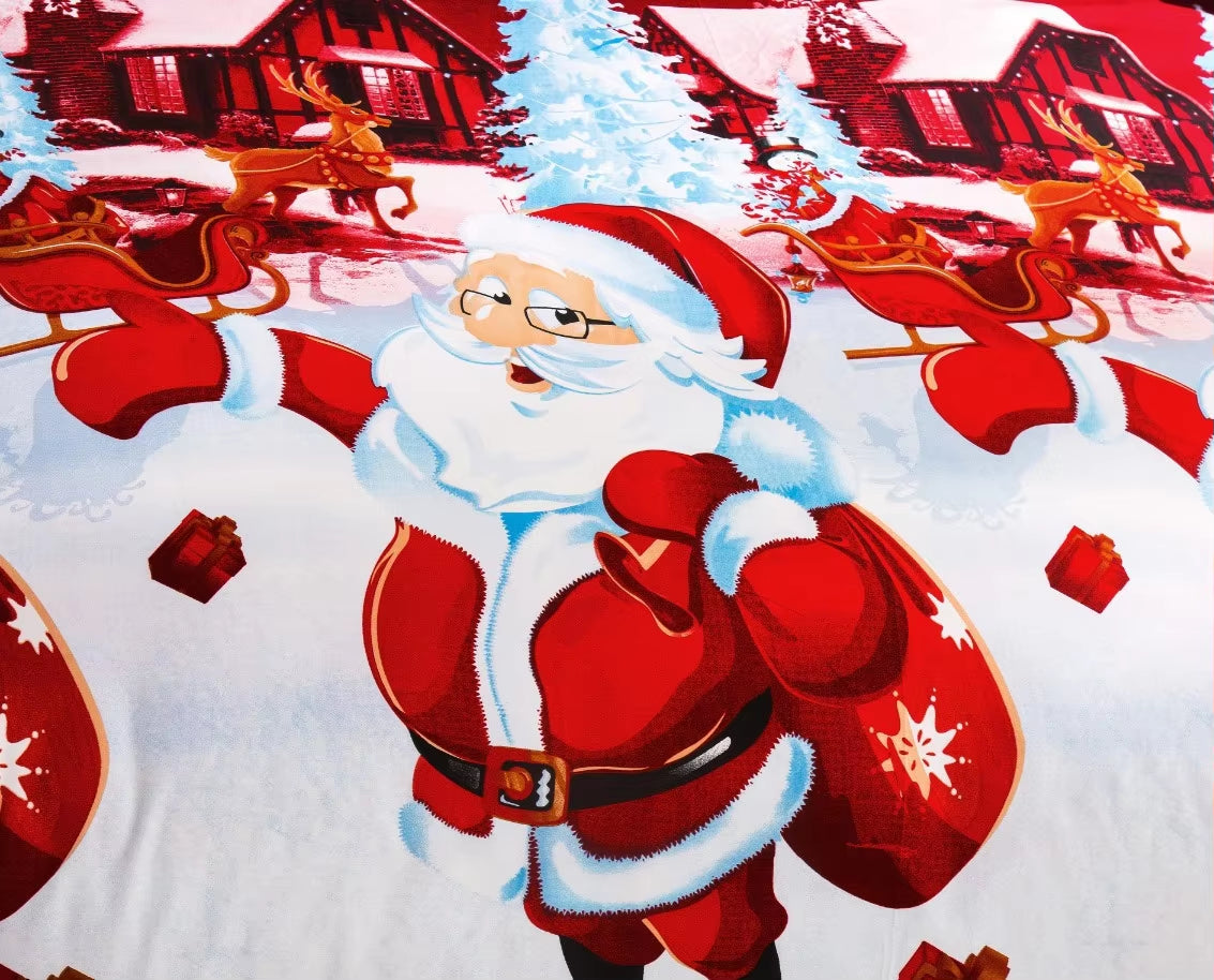 Full Size Merry Christmas Santa Claus Printed Comforter Sets