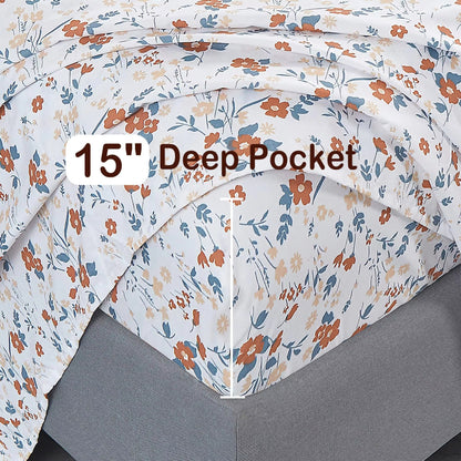 All-Season Double Brushed with 15“ Deep Pocket Bed Sheet Set