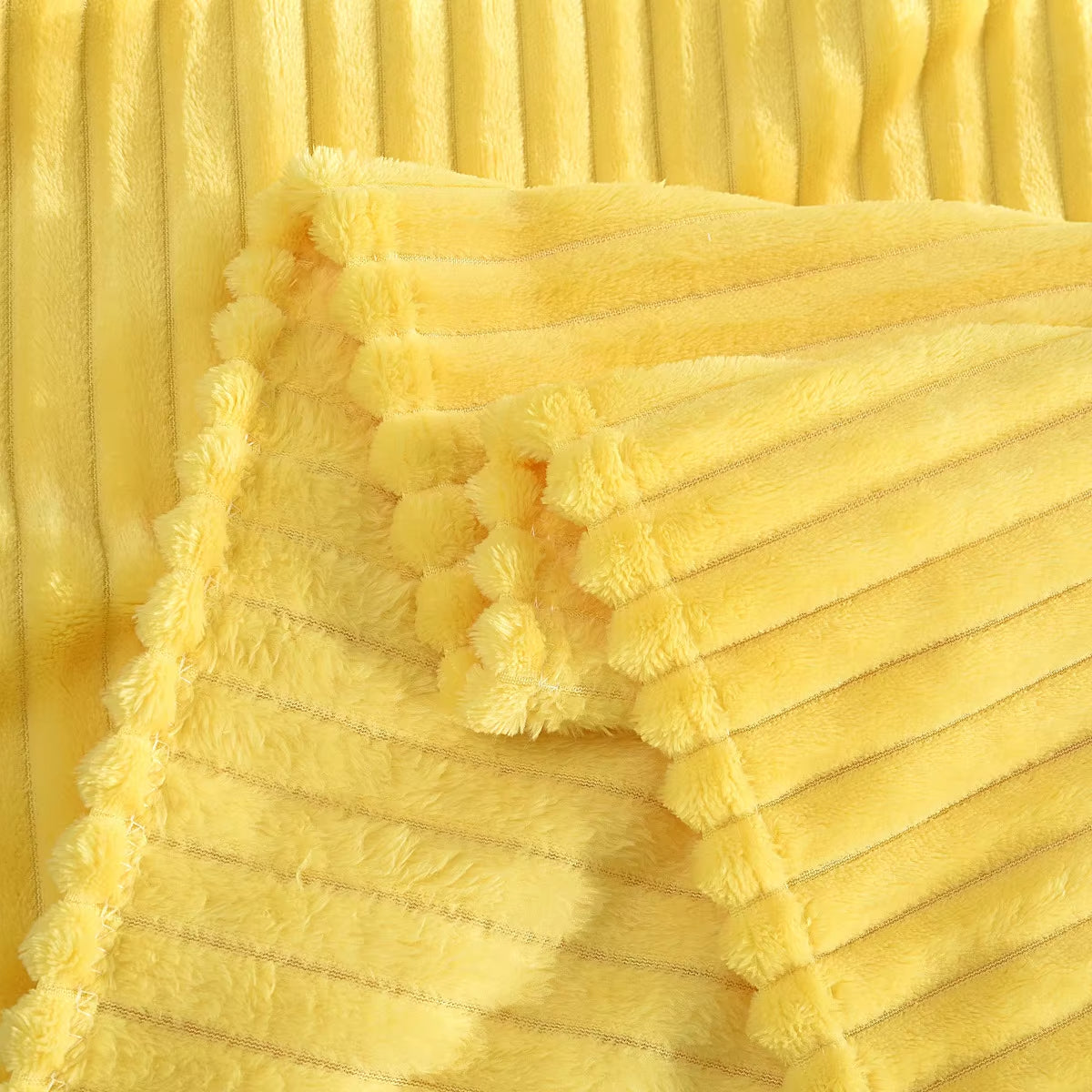 Solid Warm Stripes Flannel Blanket for Sleeping