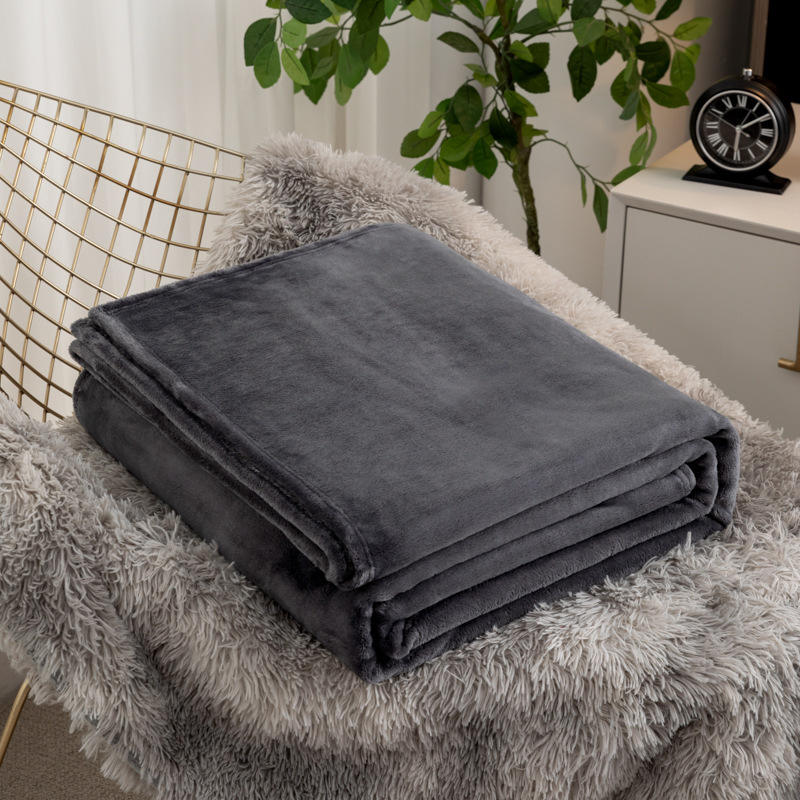 Solid Reversible Chunky Flannel Blankets