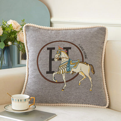 Jacquard Horse Chenille Sofa Cushion