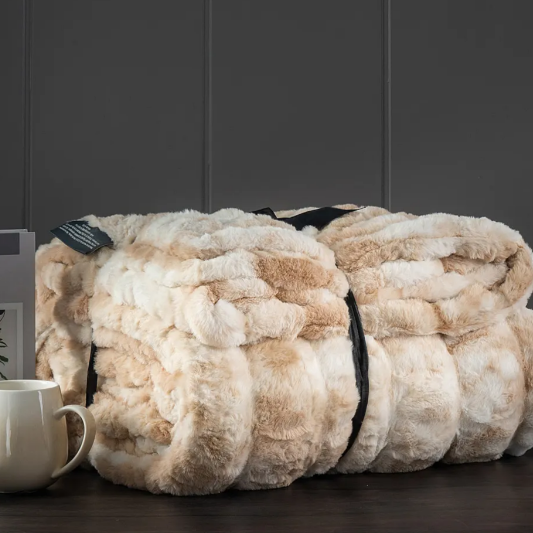 Plush Minky Rabbit Fur Throw