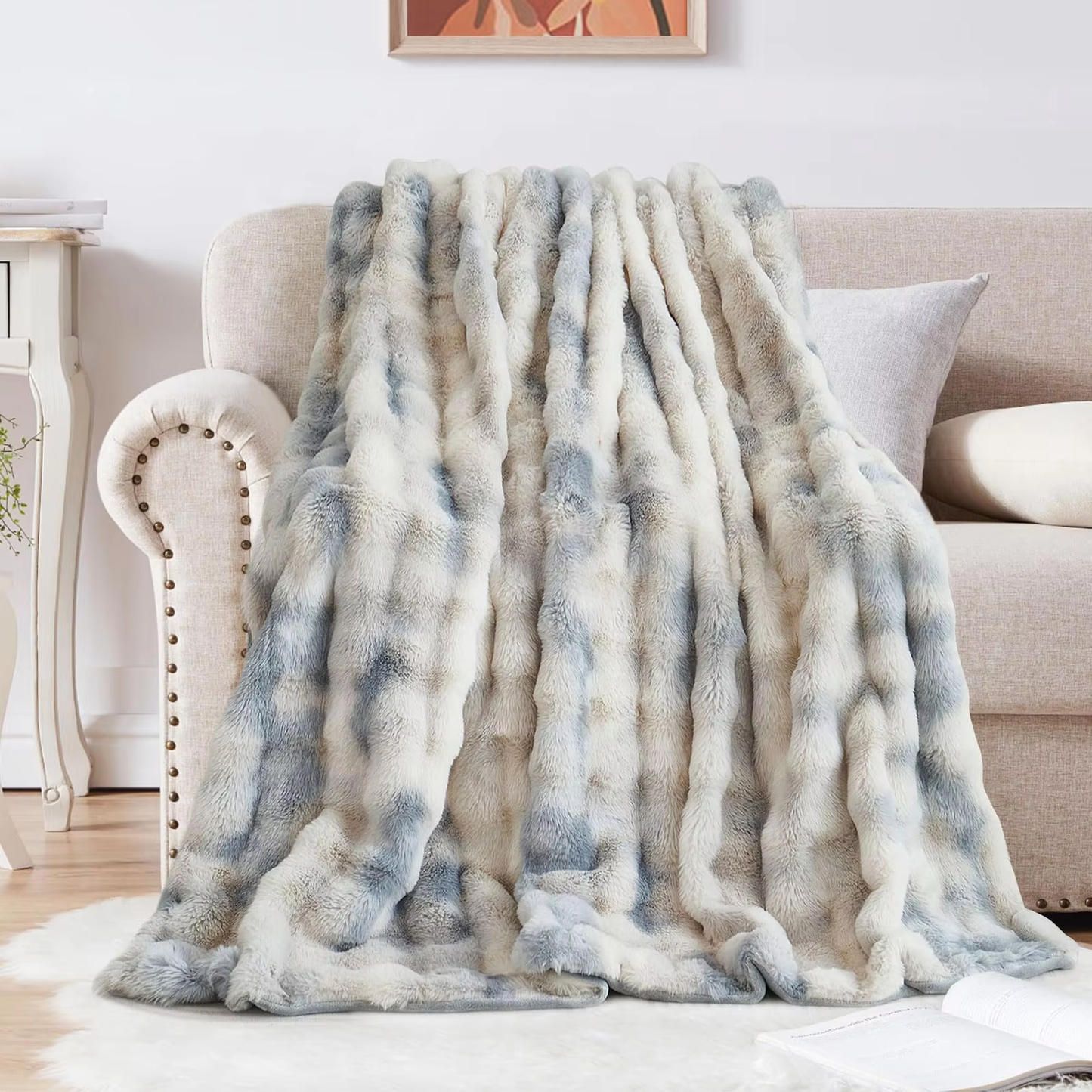 Tie-dye Fax Fur Fleece Blanket Throw