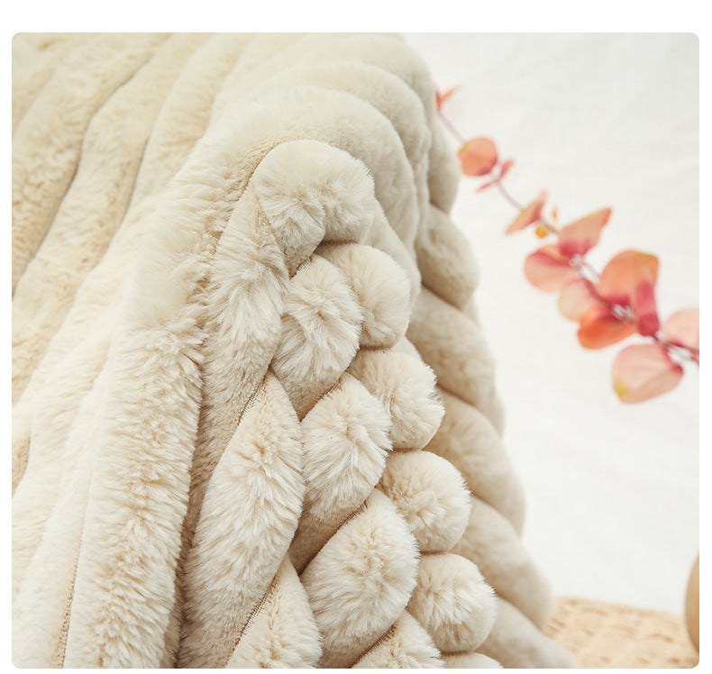 Soft Fax Fur Fleece Blanket Throw