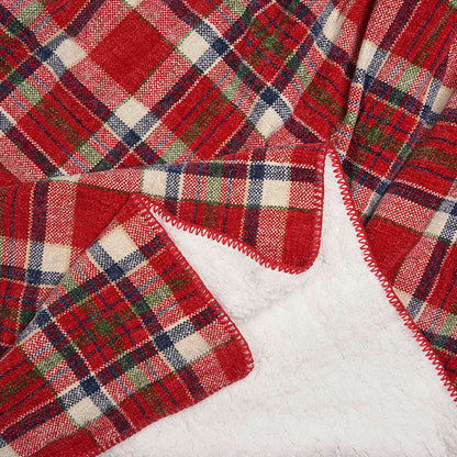 Faux Fur Composite Plaid Chenille Blanket