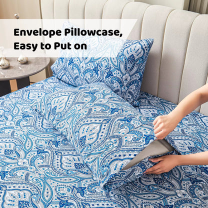 3 Piece Microfiber Floral Printed Sheets Set