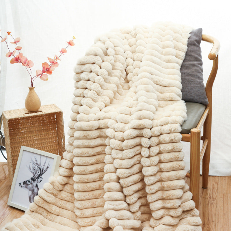 Soft Fax Fur Fleece Blanket Throw