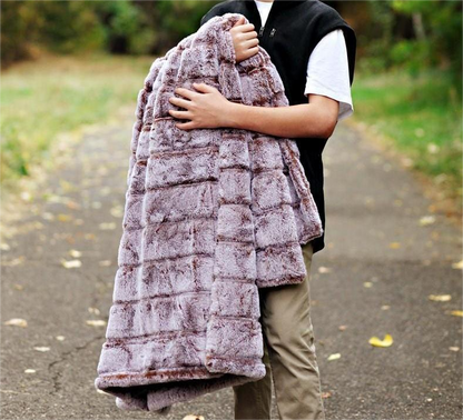 Faux Fur Plush Fleece Blanket Throw